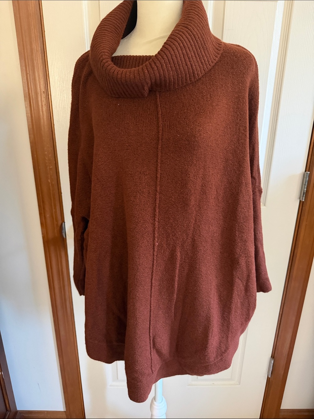 LOFT Rust Cowl Neck Oversized Sweater